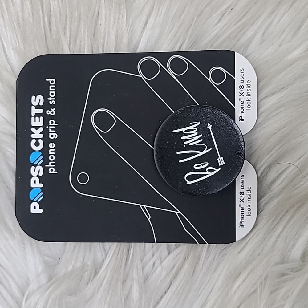 Popsockets "Be Kind" Black White Cell Phone Grip & Stand Brand New